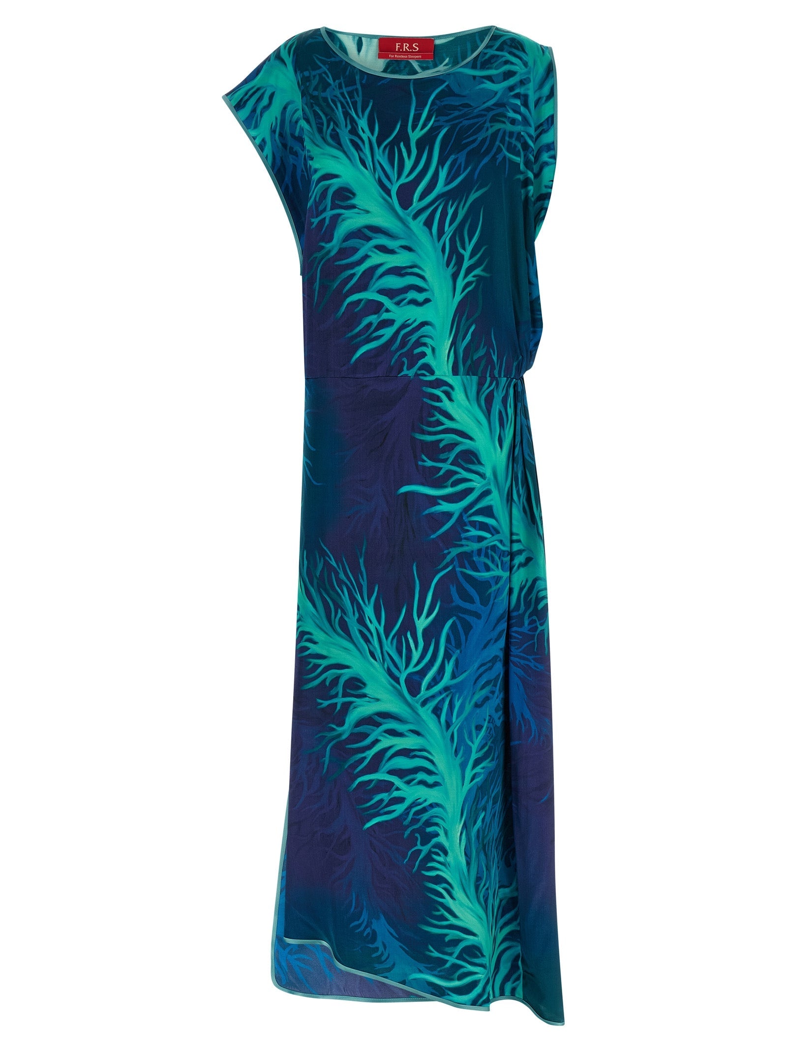 F.R.S. - FOR RESTLESS SLEEPERS Blue Viscose Long Dress