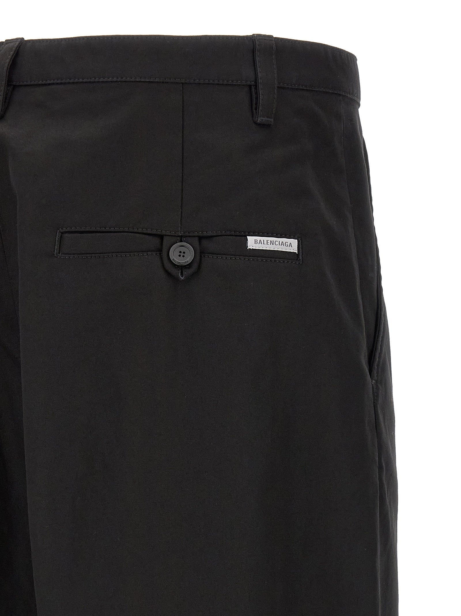 Balenciaga Black Cotton Chino Pants