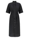 Lemaire Black Cotton Midi Dress