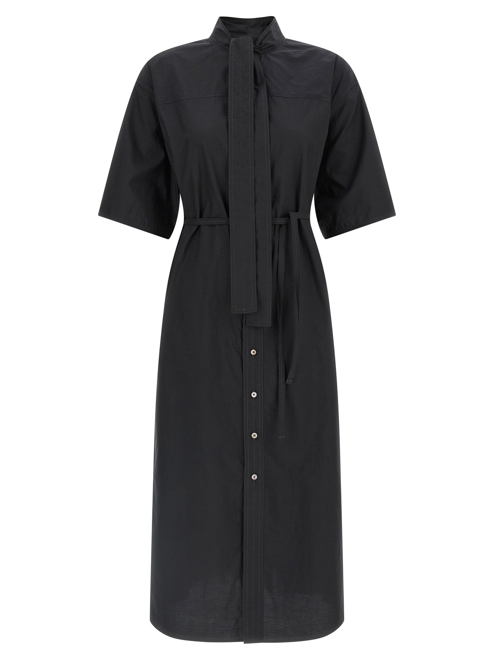Lemaire Black Cotton Midi Dress