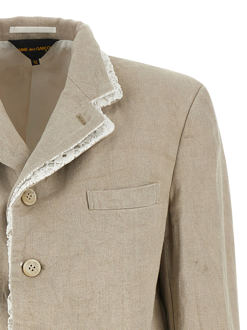Comme Des Garçons Beige Linen Blazer