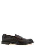 Doucal's Brown Calfskin Slip-On Loafers