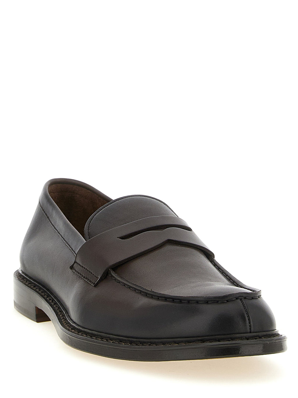 Doucal's Brown Calfskin Slip-On Loafers