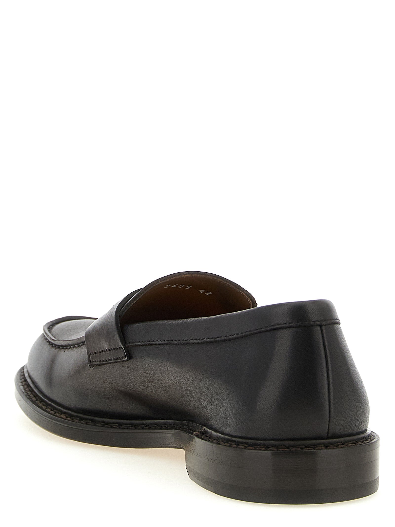 Doucal's Brown Calfskin Slip-On Loafers