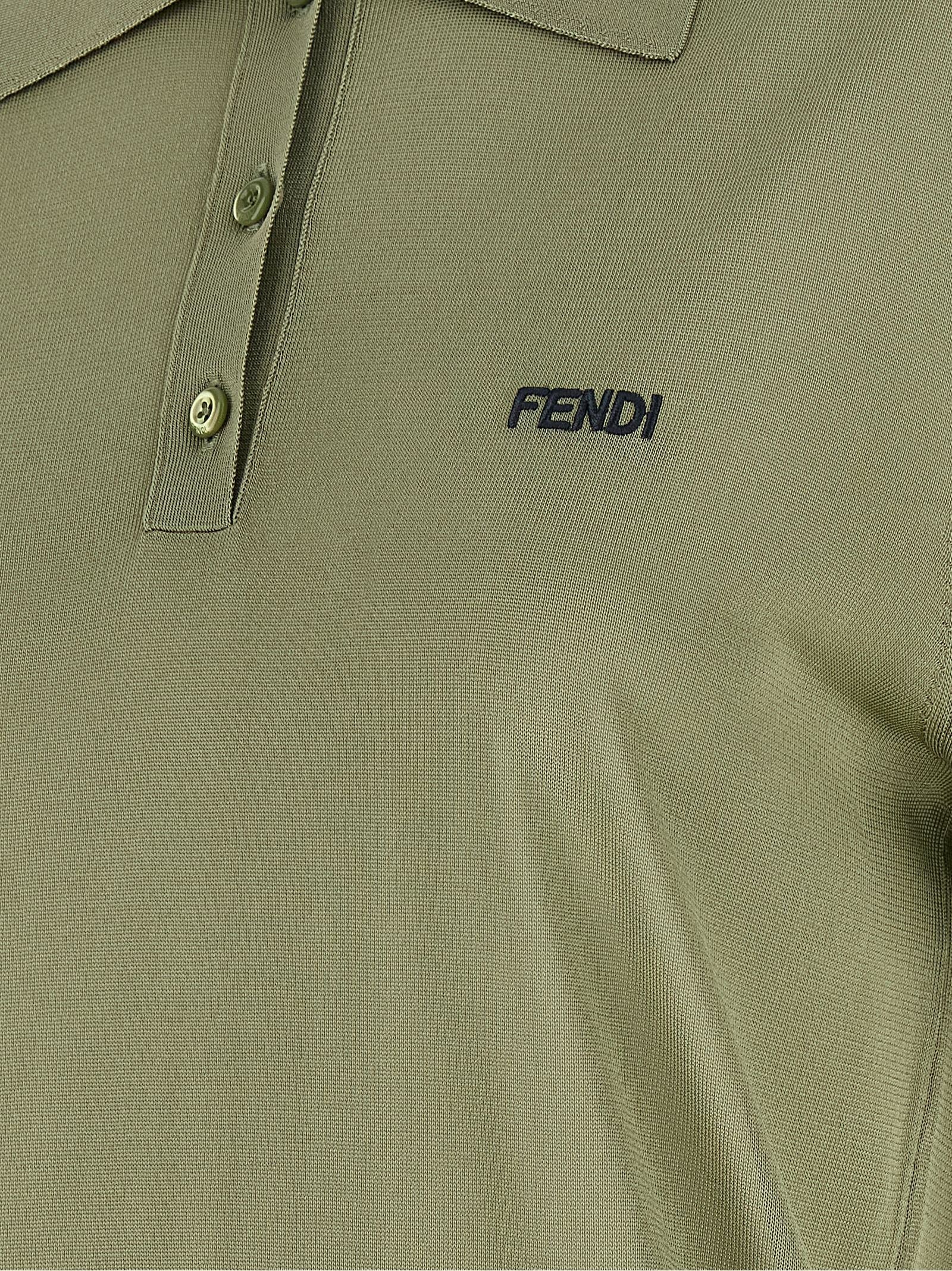 Fendi Bicolor Viscose Polo Shirt