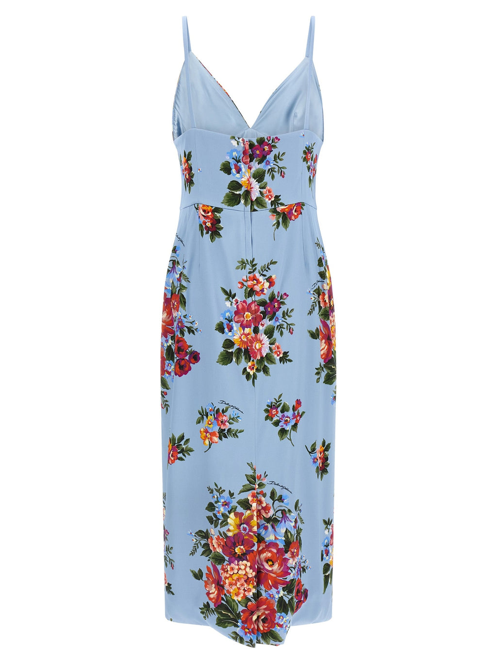 Dolce & Gabbana Blue Viscose Midi Dress