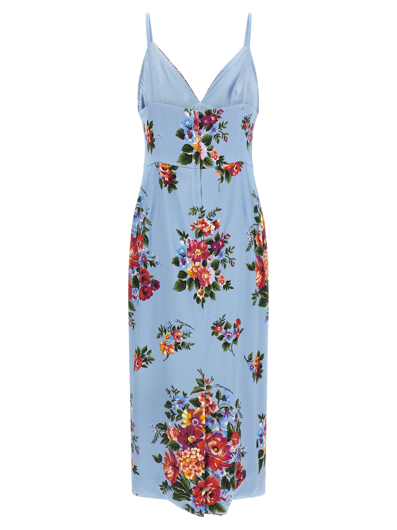 Dolce & Gabbana Blue Viscose Midi Dress