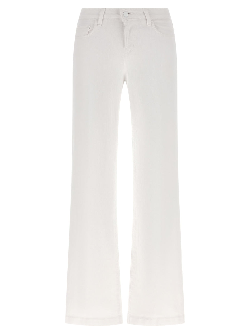 L'Agence White Cotton Straight-Leg Jeans