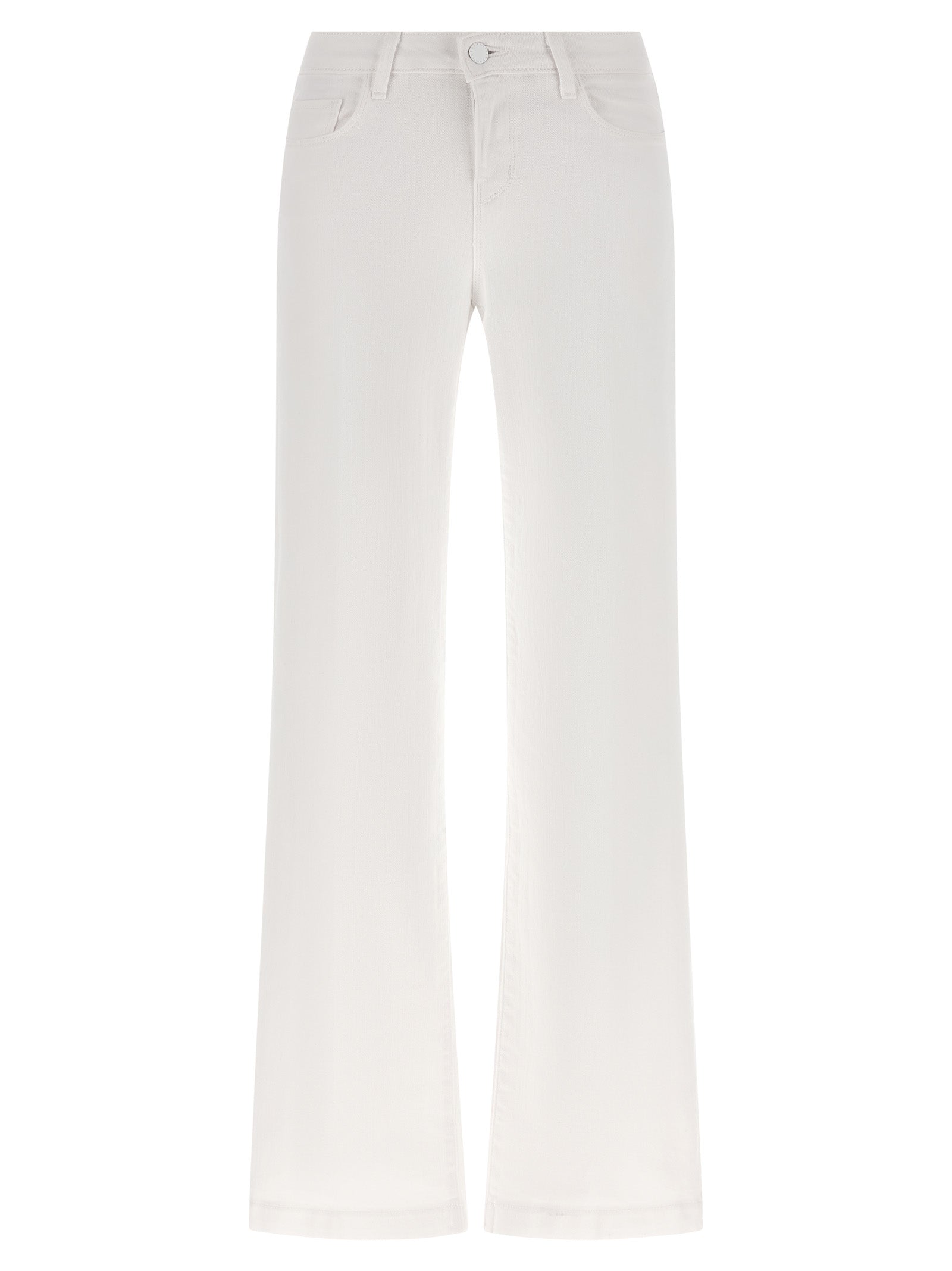 L'Agence White Cotton Straight-Leg Jeans