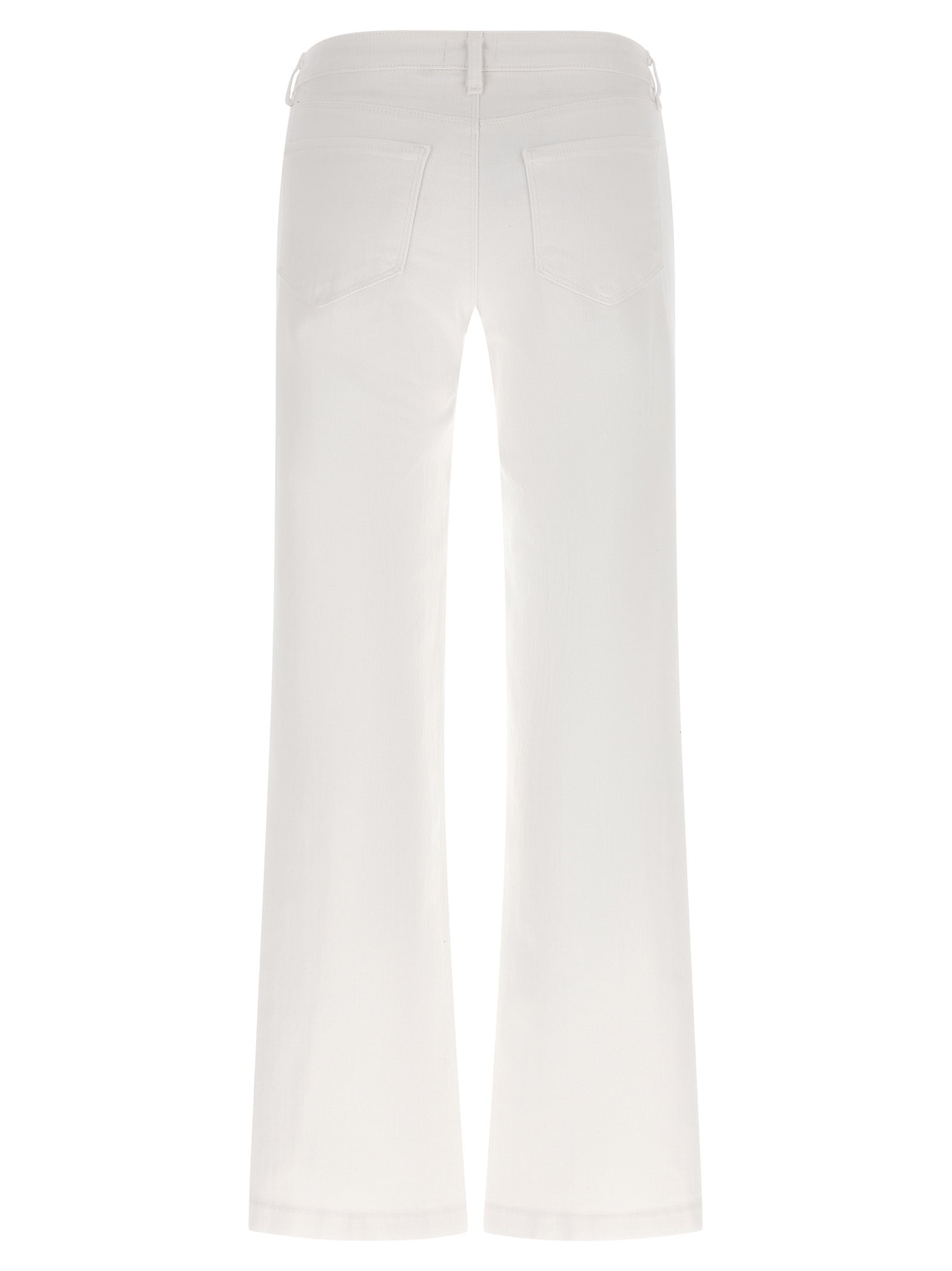 L'Agence White Cotton Straight-Leg Jeans
