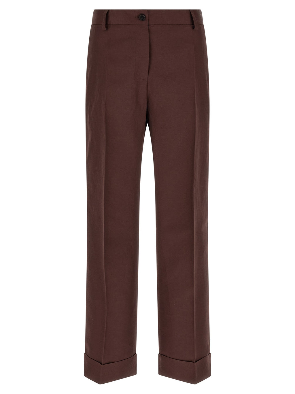 Alberto Biani Brown Viscose Casual Pants