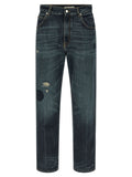 Namacheko Blue Cotton Straight-Leg Jeans