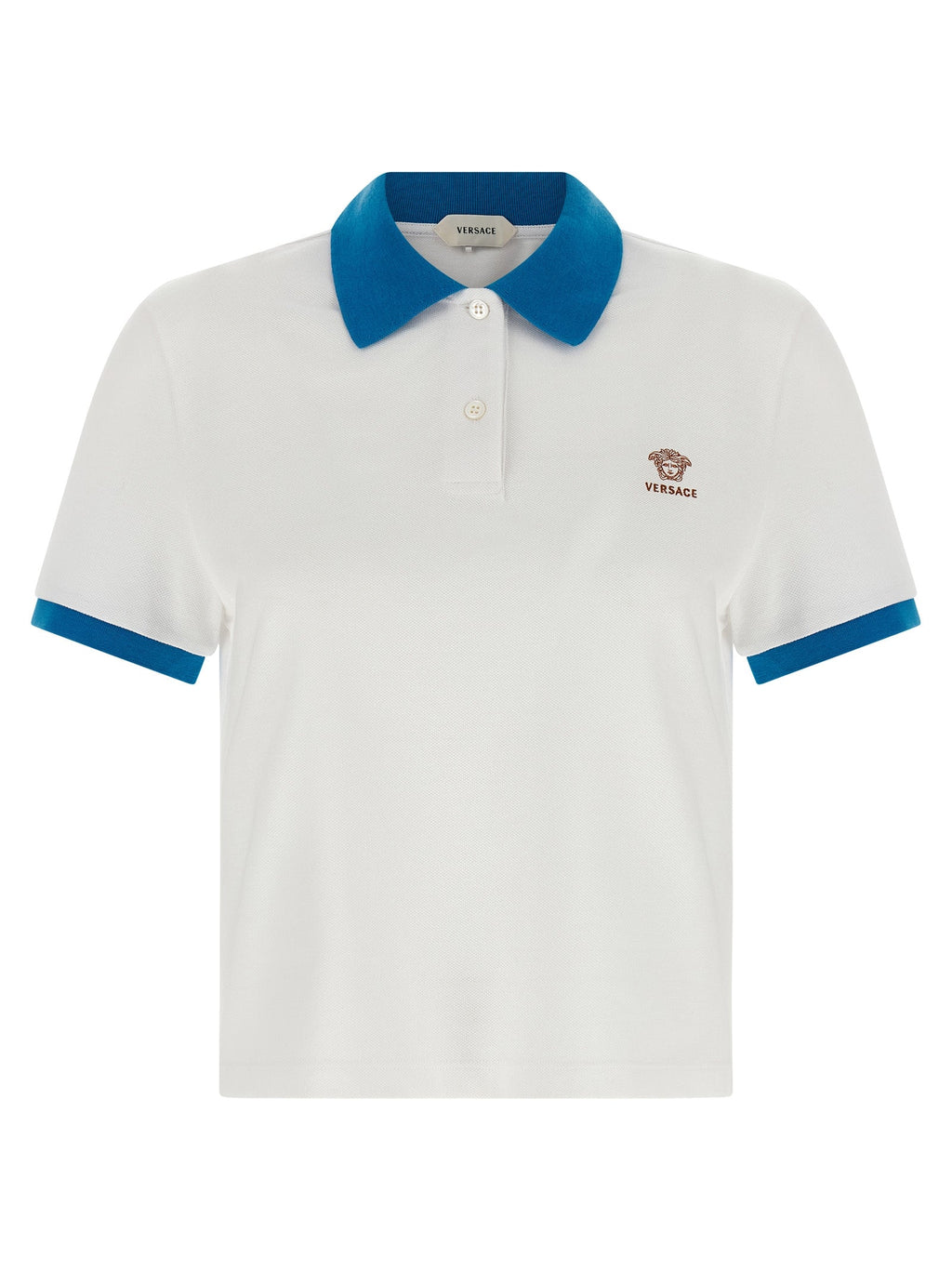 Versace Blue Cotton Polo Shirt