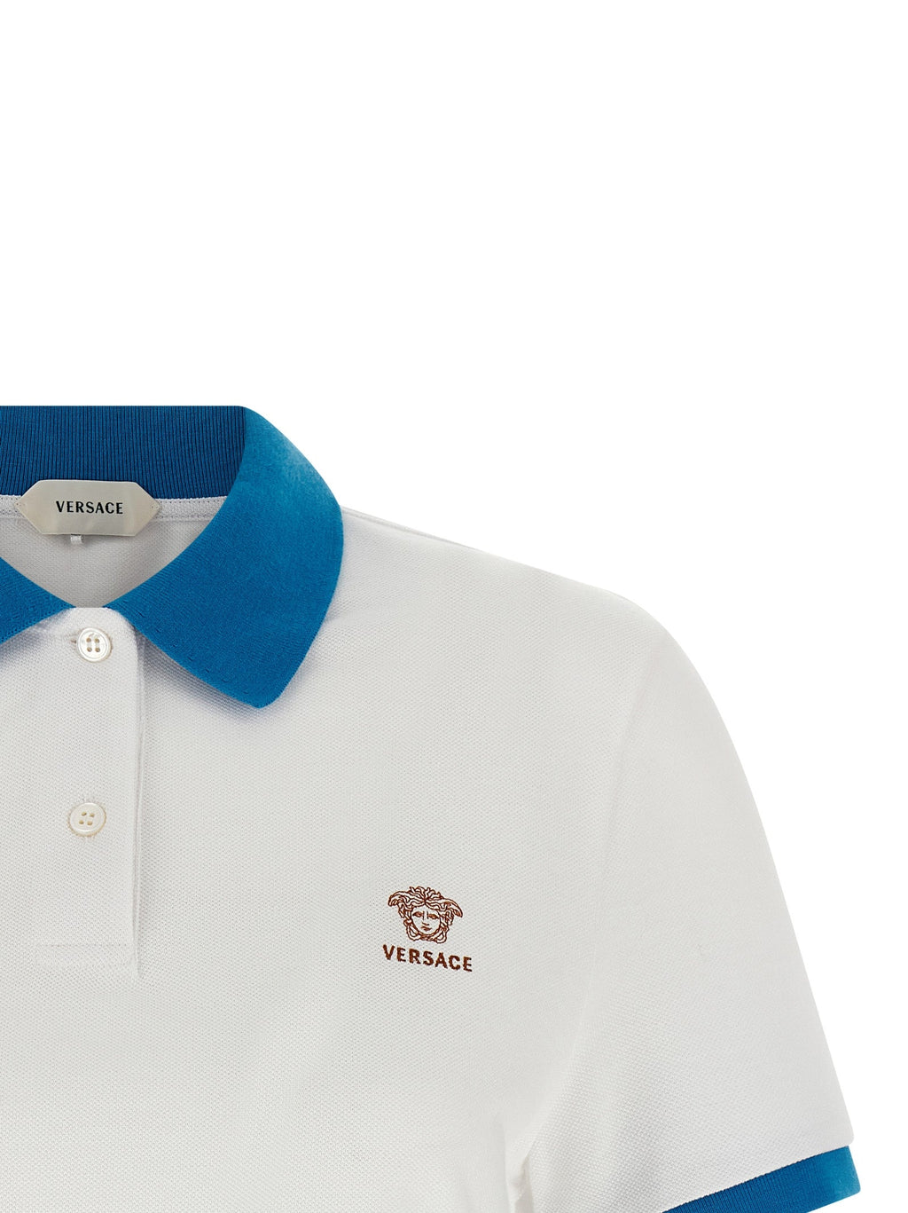 Versace Blue Cotton Polo Shirt