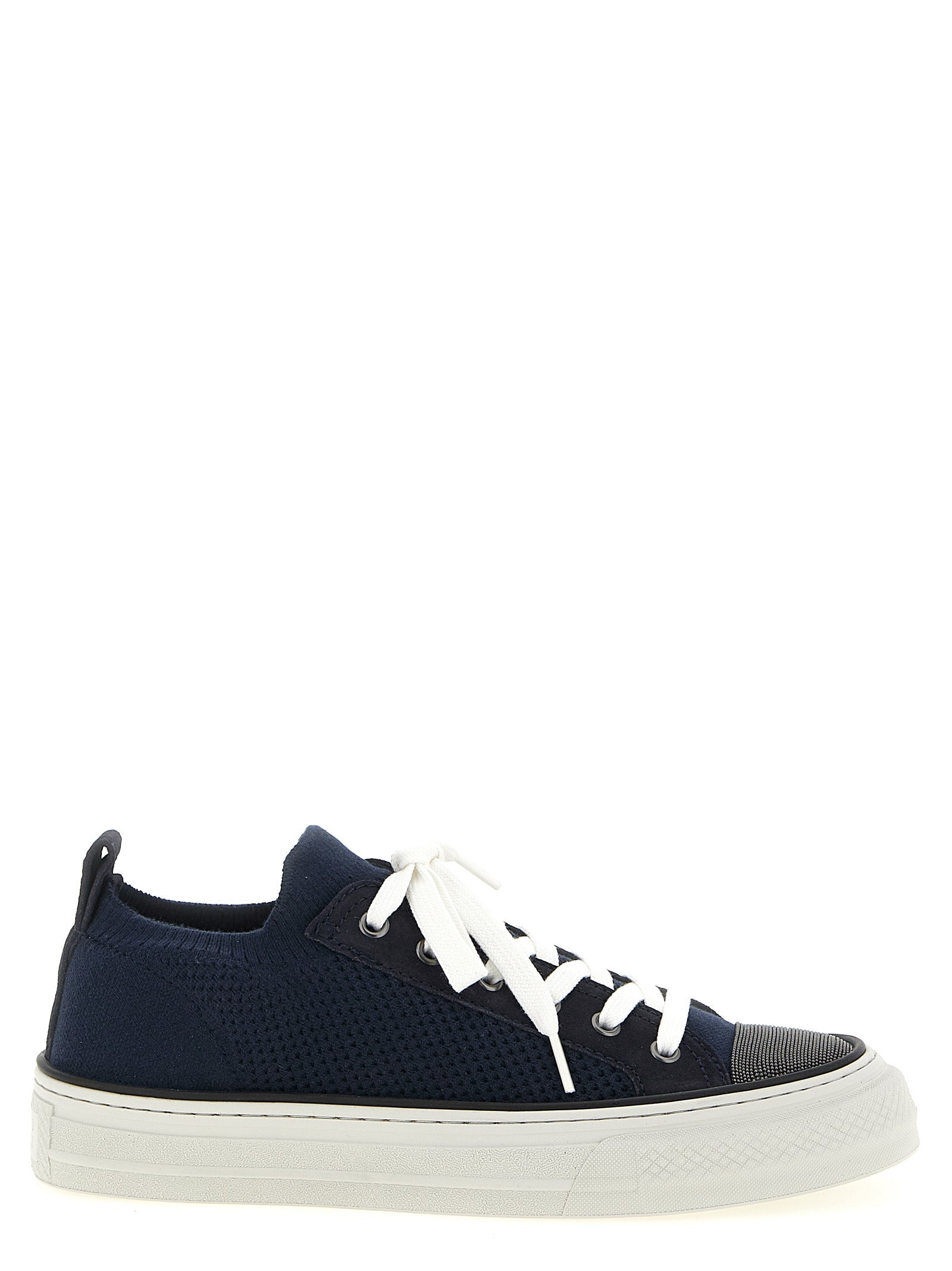 Brunello Cucinelli Blue Cotton Low Top Sneakers