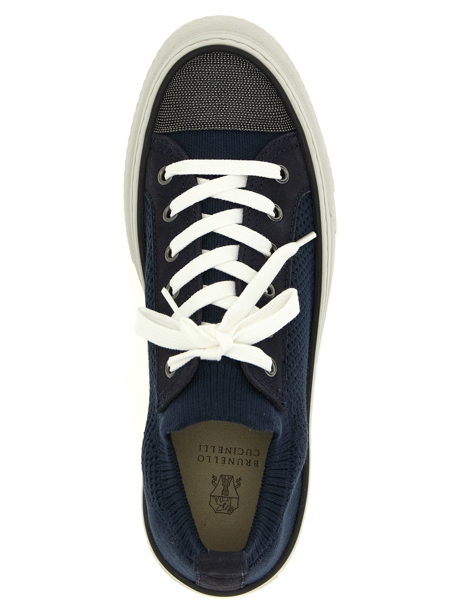 Brunello Cucinelli Blue Cotton Low Top Sneakers