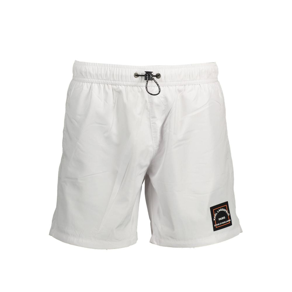 Karl Lagerfeld Bianco Polyester Men's Swim Boxer