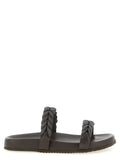 Brunello Cucinelli Brown Leather Slides