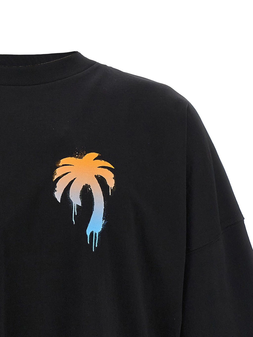 Palm Angels Black Cotton T-Shirt