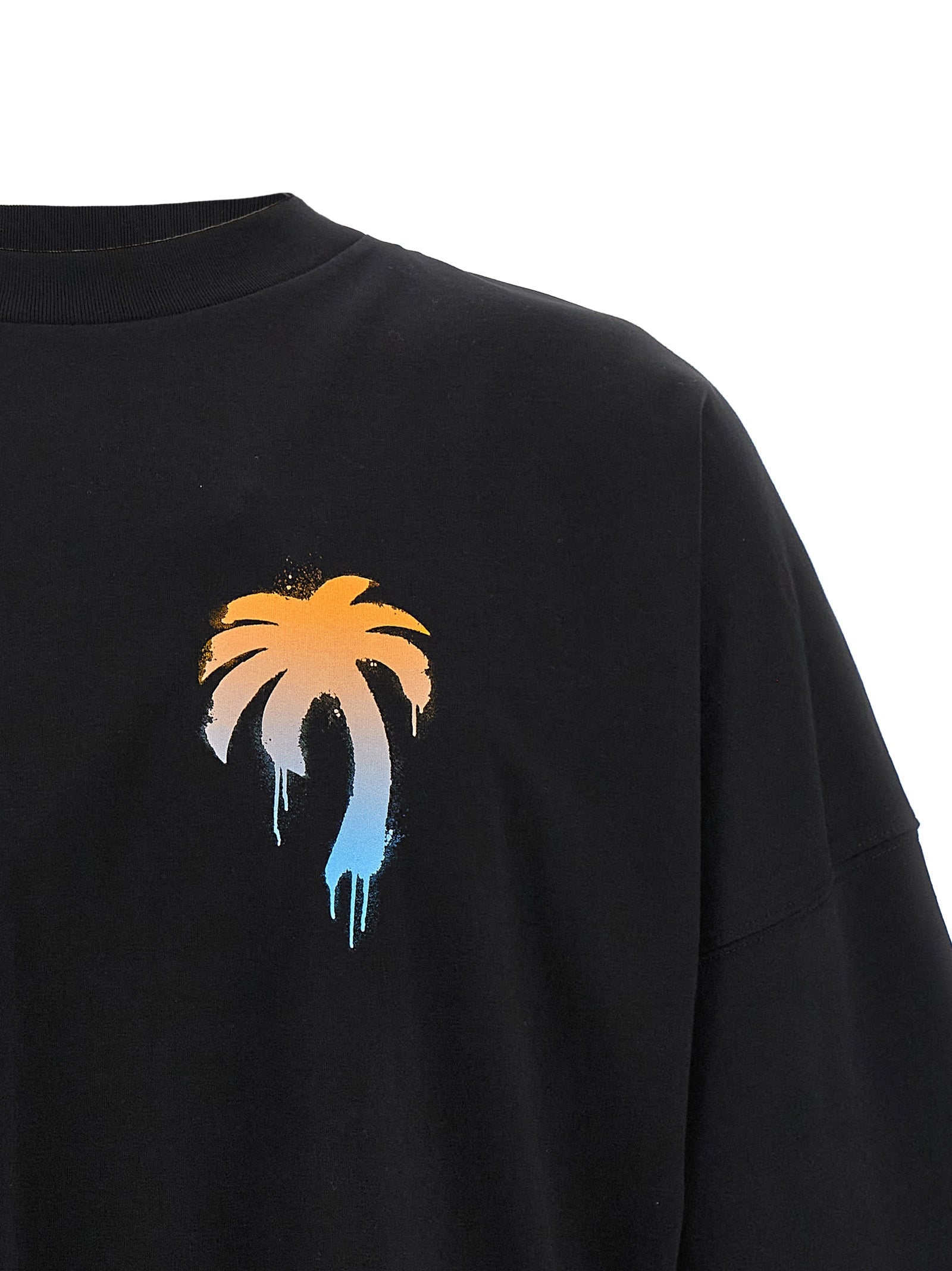 Palm Angels Black Cotton T-Shirt