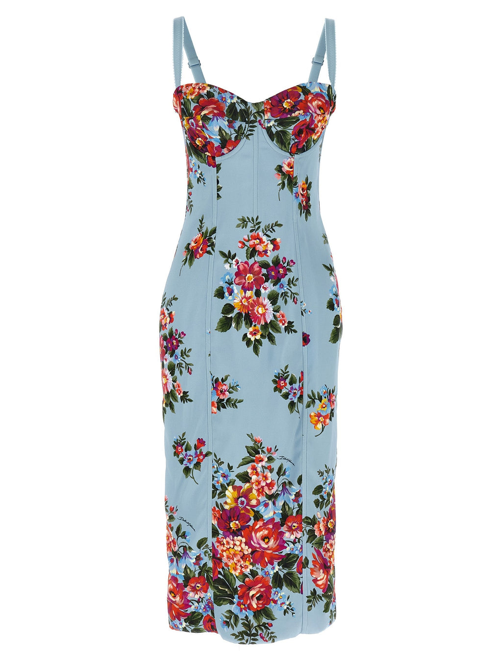 Dolce & Gabbana Blue Viscose Midi Dress