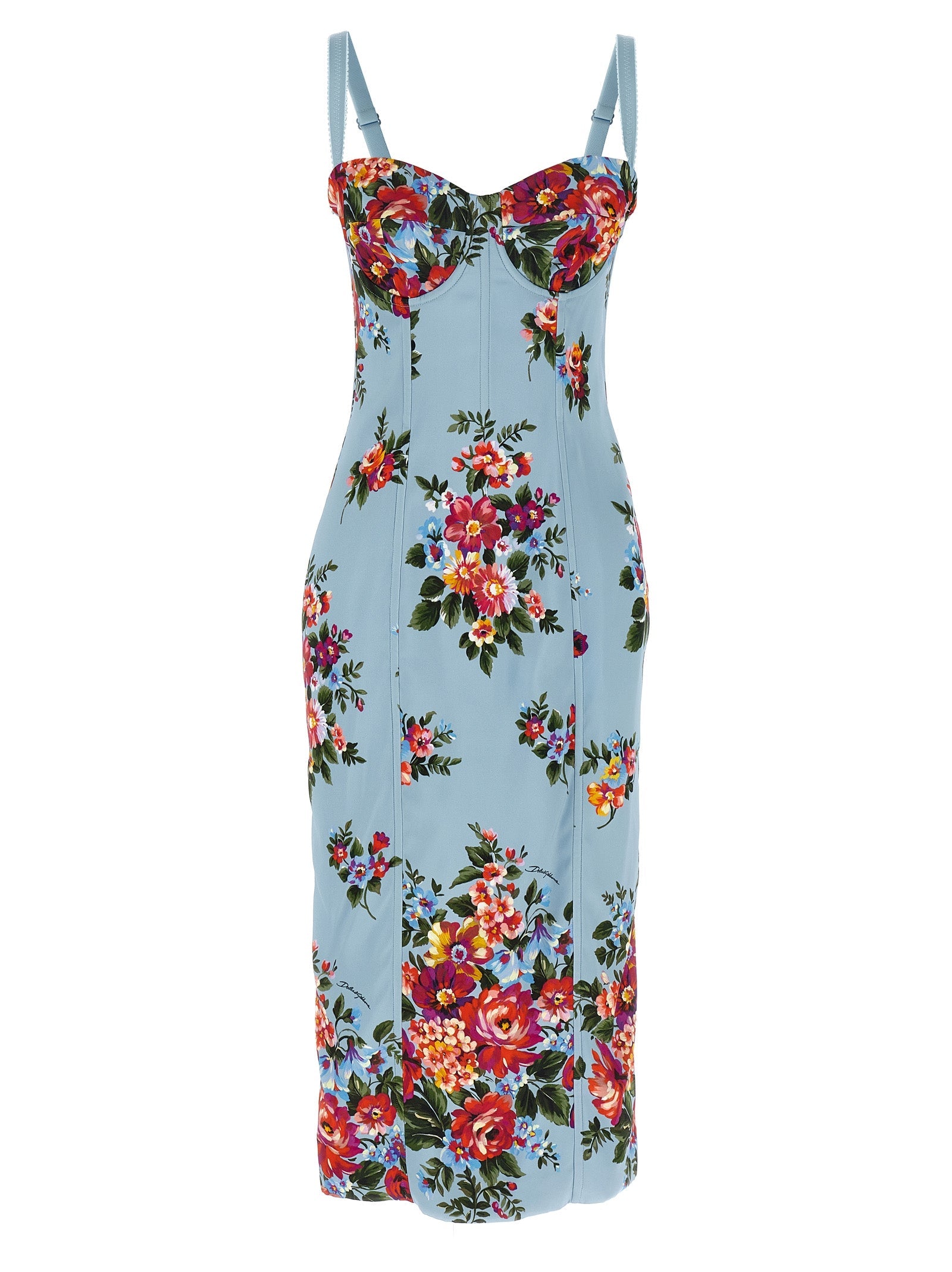 Dolce & Gabbana Blue Viscose Midi Dress