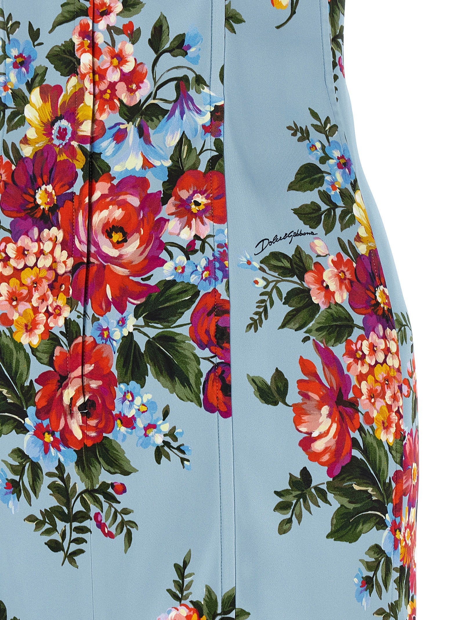 Dolce & Gabbana Blue Viscose Midi Dress