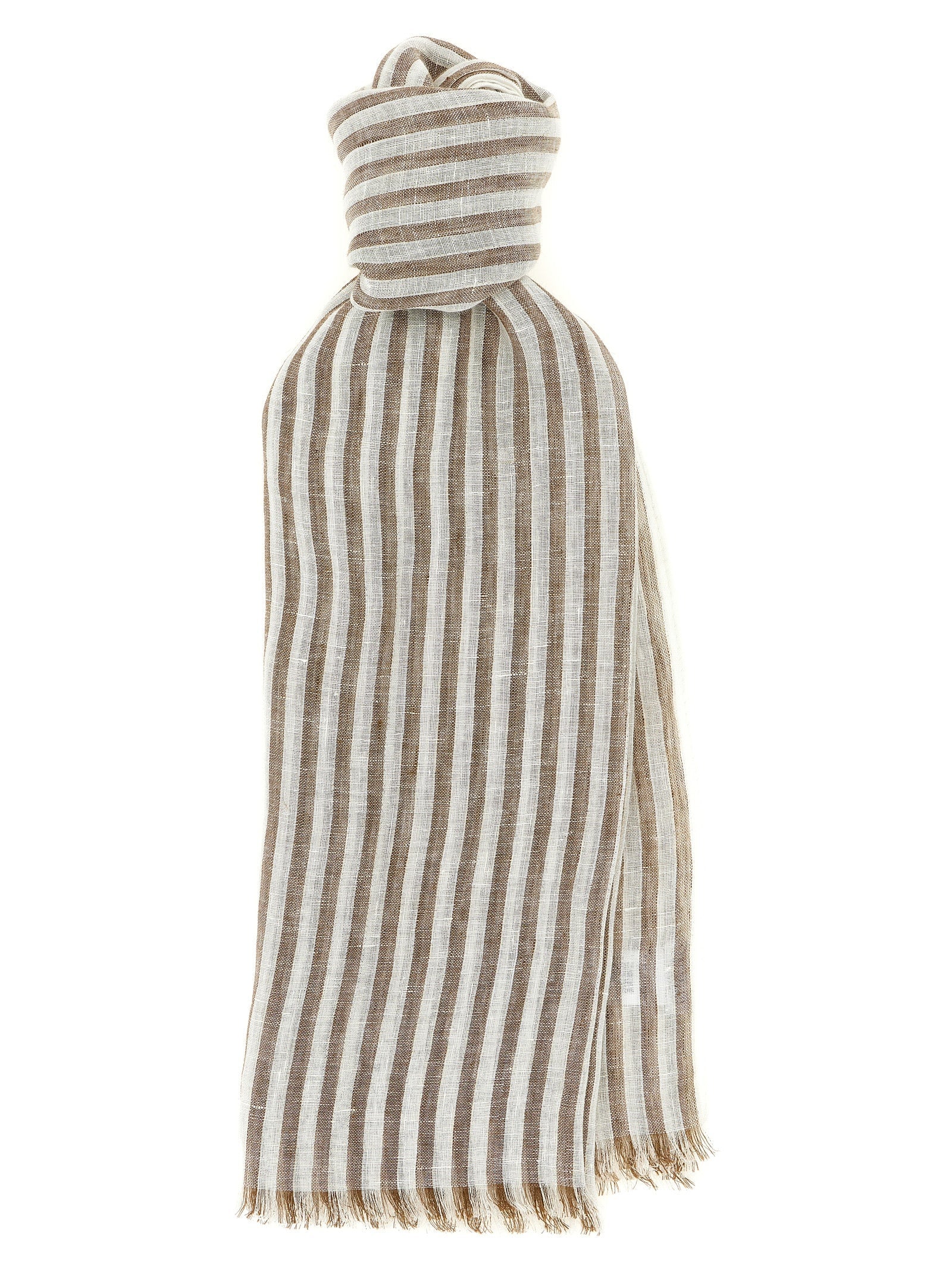Brunello Cucinelli Brown Linen Scarf