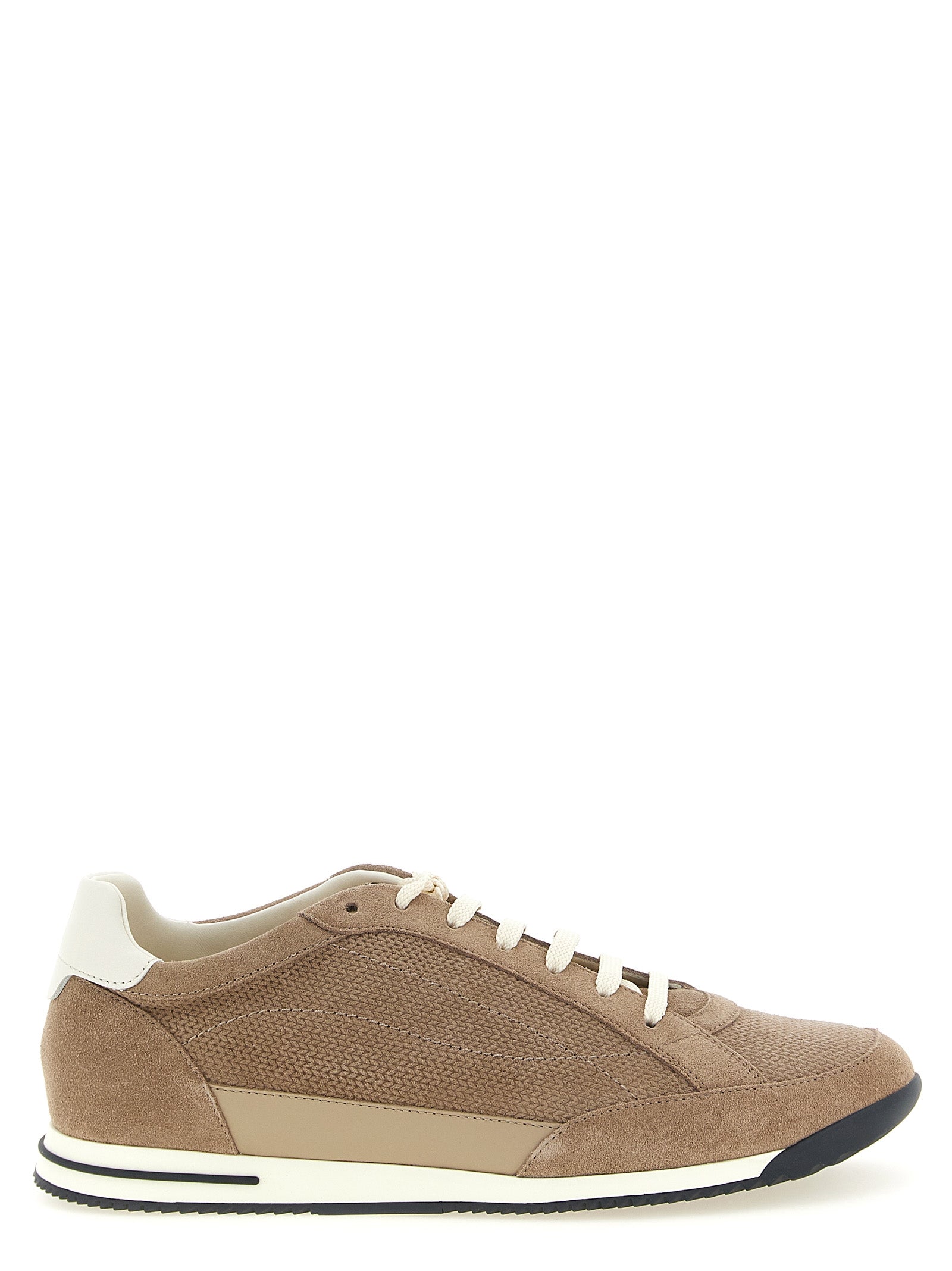 Brunello Cucinelli Beige Calfskin Low Top Sneakers