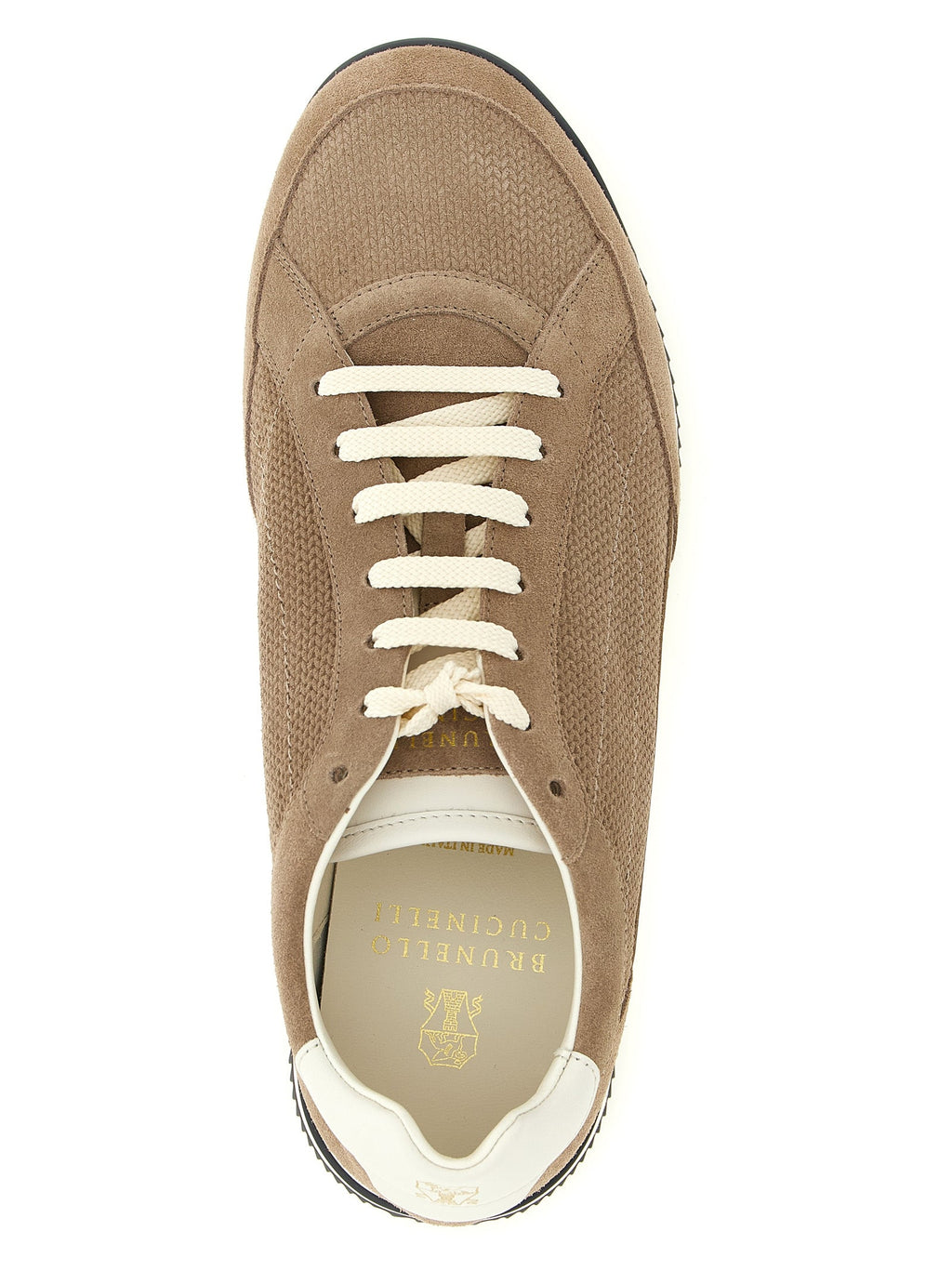 Brunello Cucinelli Beige Calfskin Low Top Sneakers