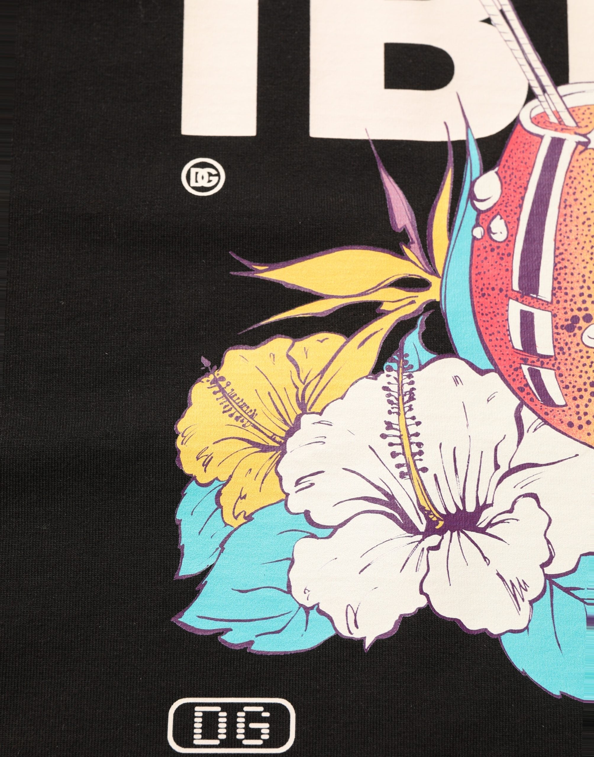 Dolce & Gabbana Black Tropical "IBIZA" Men Crew Neck T-shirt