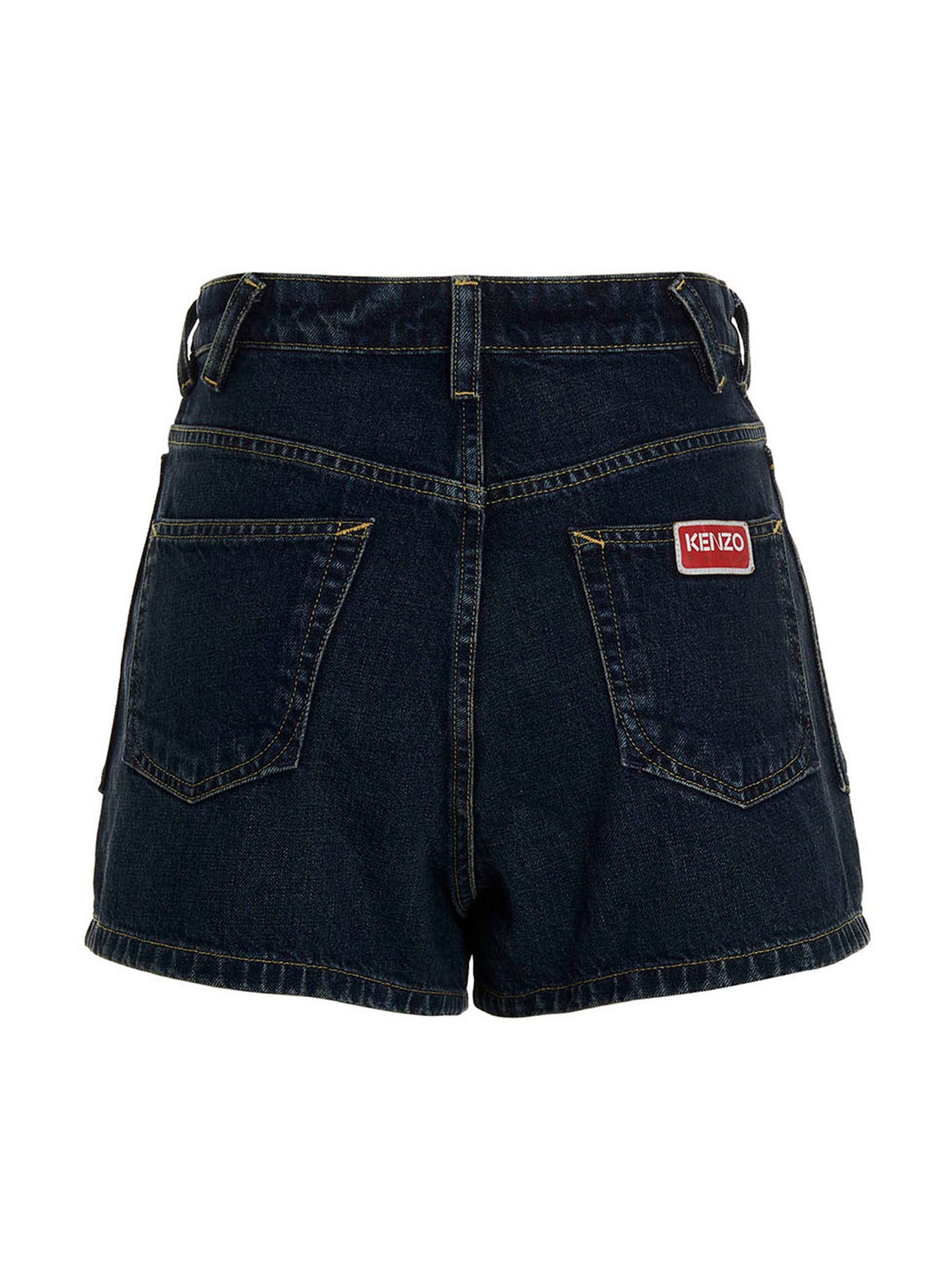 Kenzo Blue Cotton Bermuda Shorts