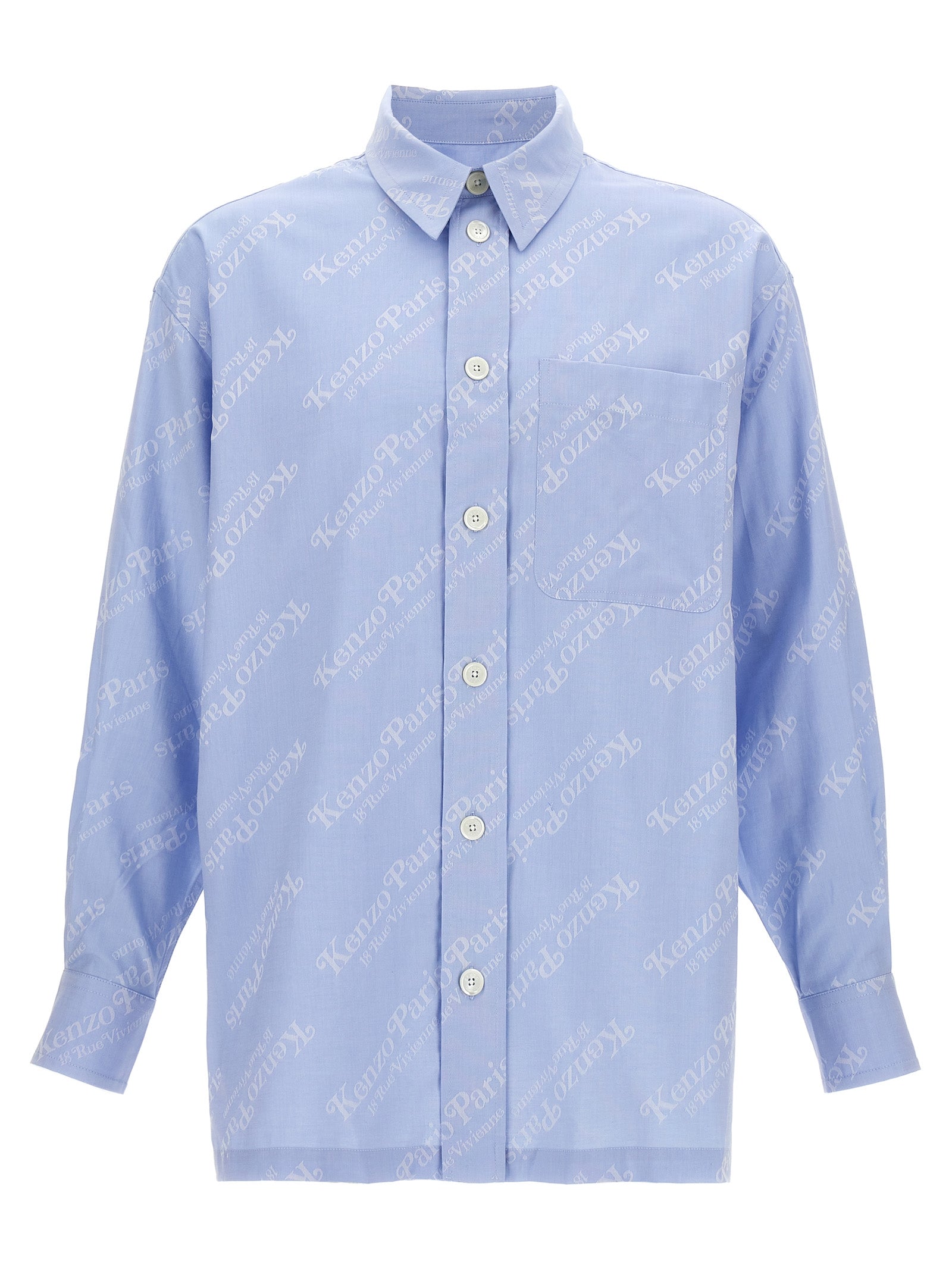 Kenzo Blue Cotton Blouse