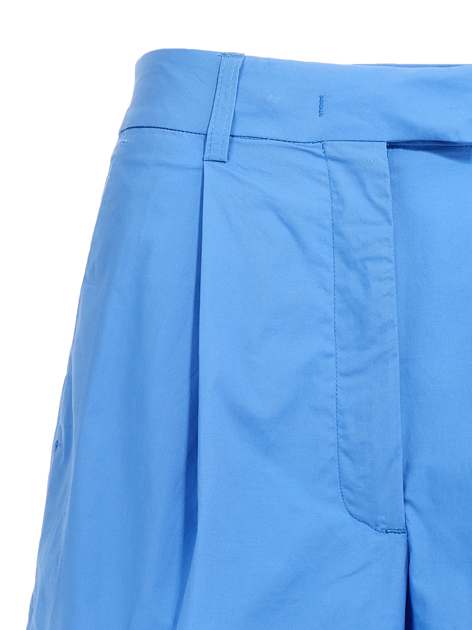 THELATEST Blue Cotton Bermuda Shorts
