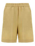 NUDE Beige Viscose Bermuda Shorts