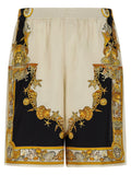 Versace Multicolor Silk Bermuda Shorts