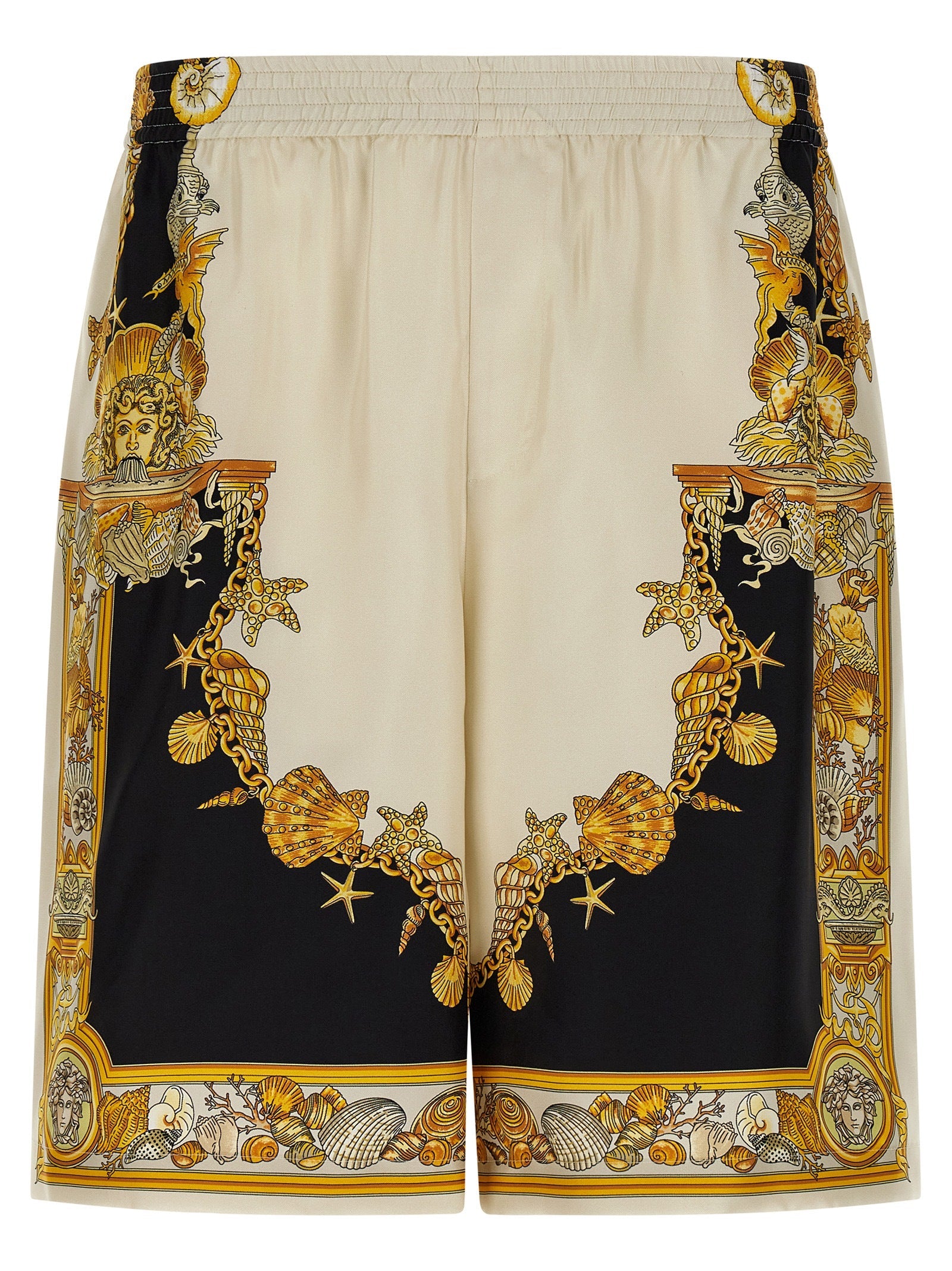 Versace Multicolor Silk Bermuda Shorts