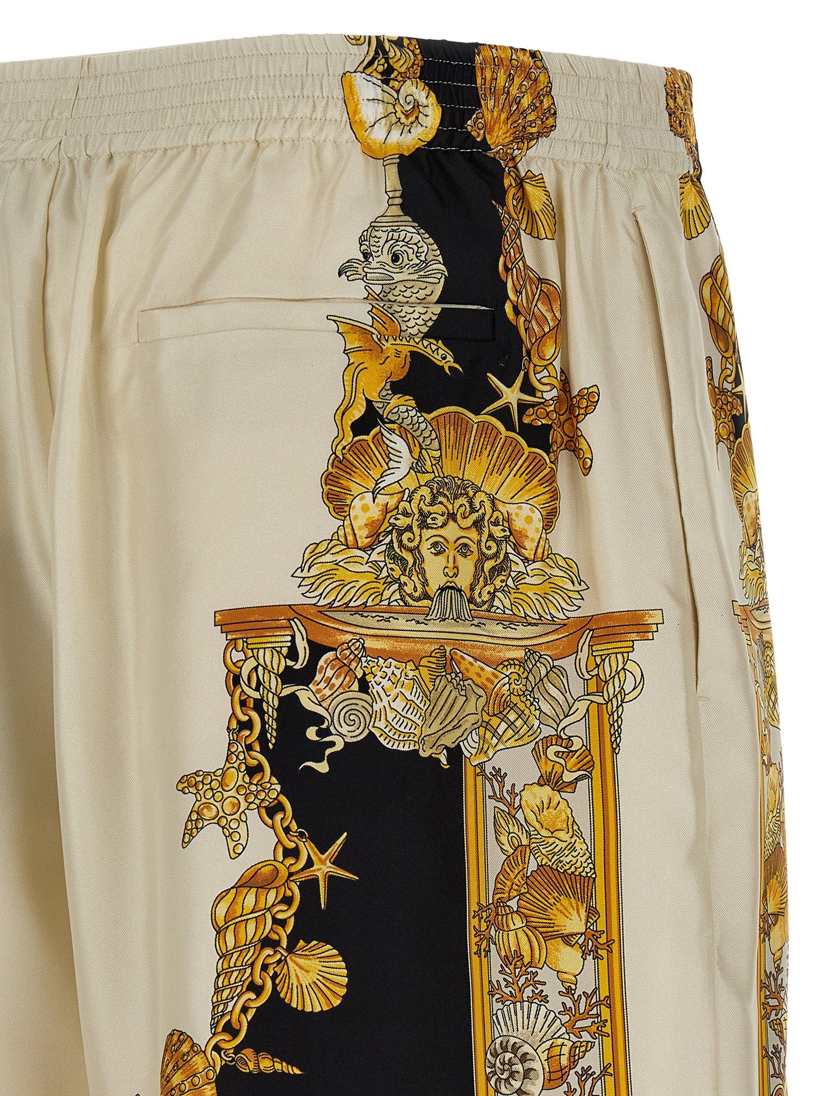 Versace Multicolor Silk Bermuda Shorts