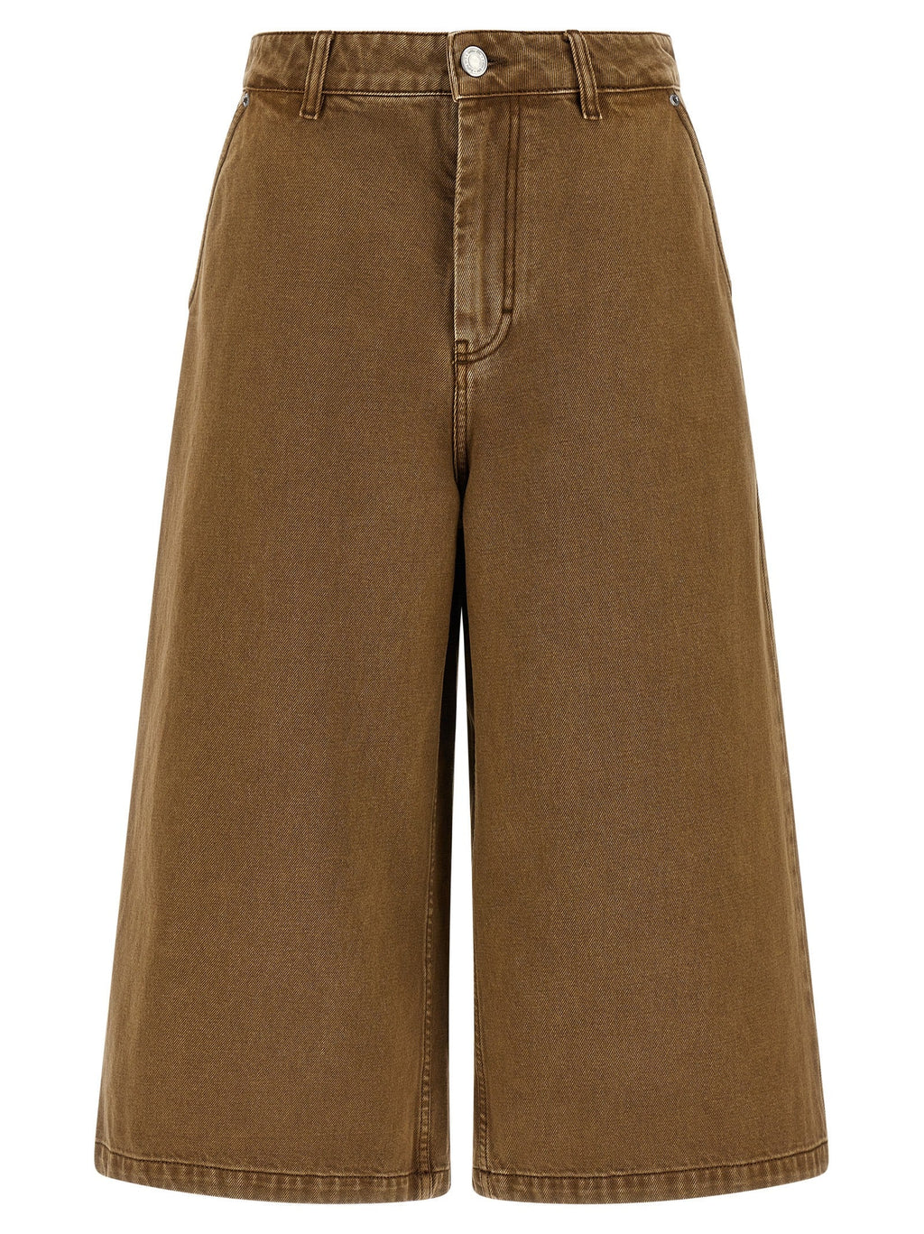 Ami Paris Brown Cotton Bermuda Shorts