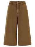Ami Paris Brown Cotton Bermuda Shorts
