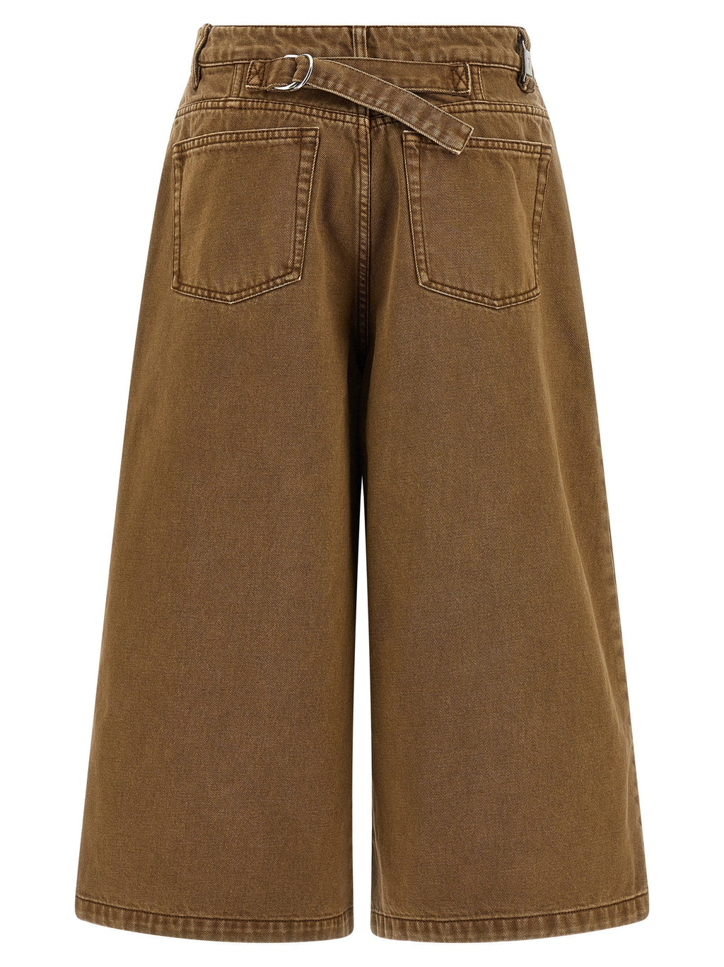 Ami Paris Brown Cotton Bermuda Shorts