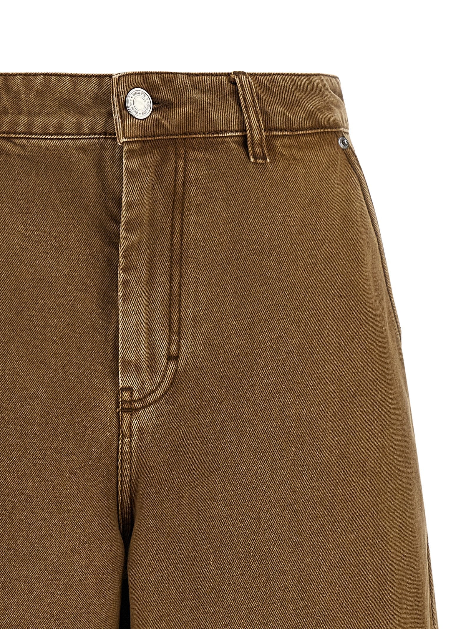 Ami Paris Brown Cotton Bermuda Shorts