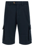 Brunello Cucinelli Blue Cotton Bermuda Shorts Brunello Cucinelli