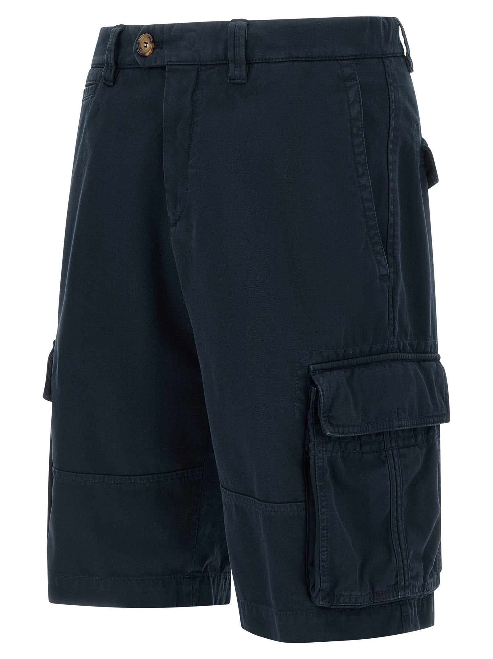 Brunello Cucinelli Blue Cotton Bermuda Shorts Brunello Cucinelli