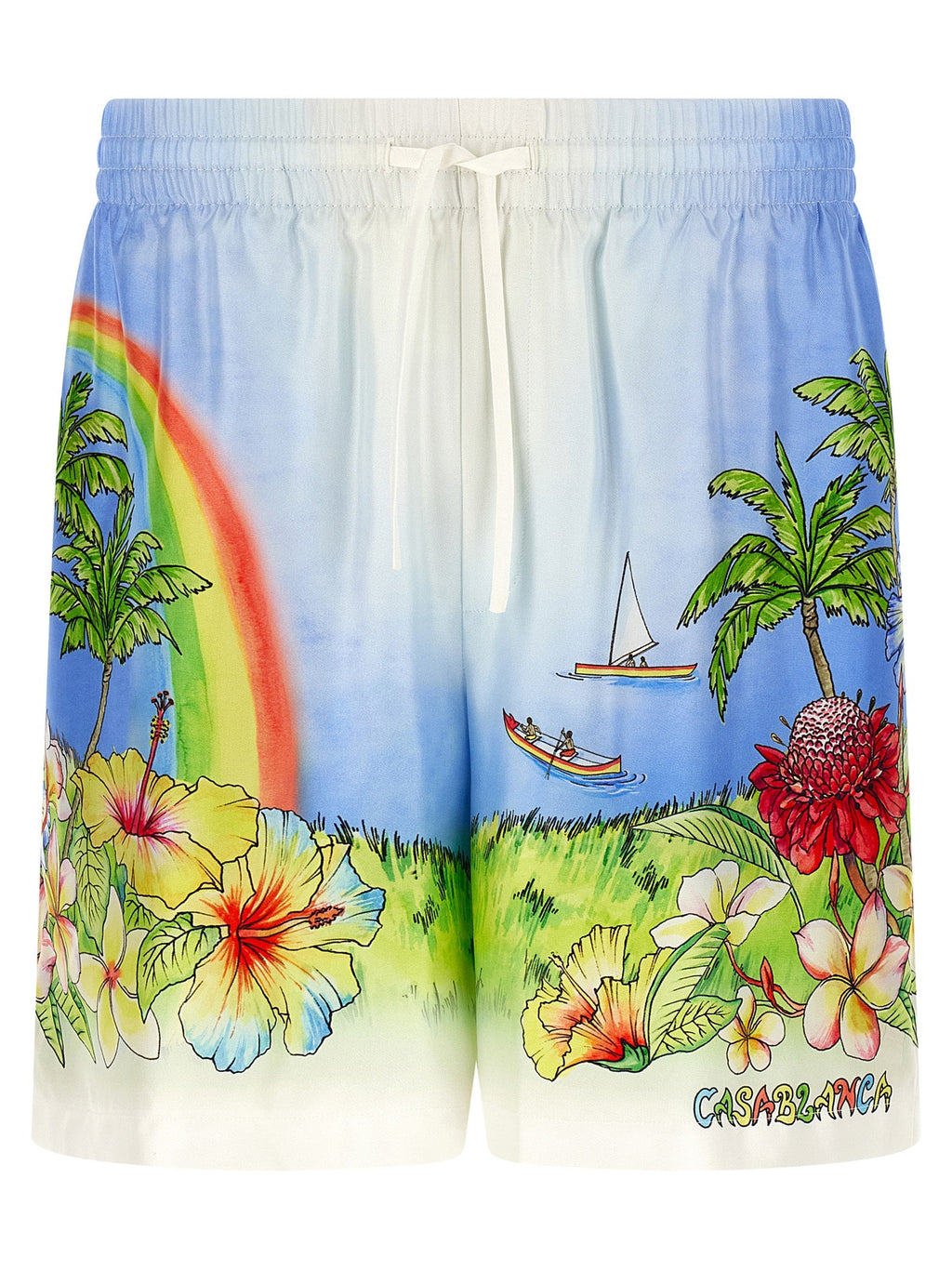 Casablanca Multicolor Silk Bermuda Shorts