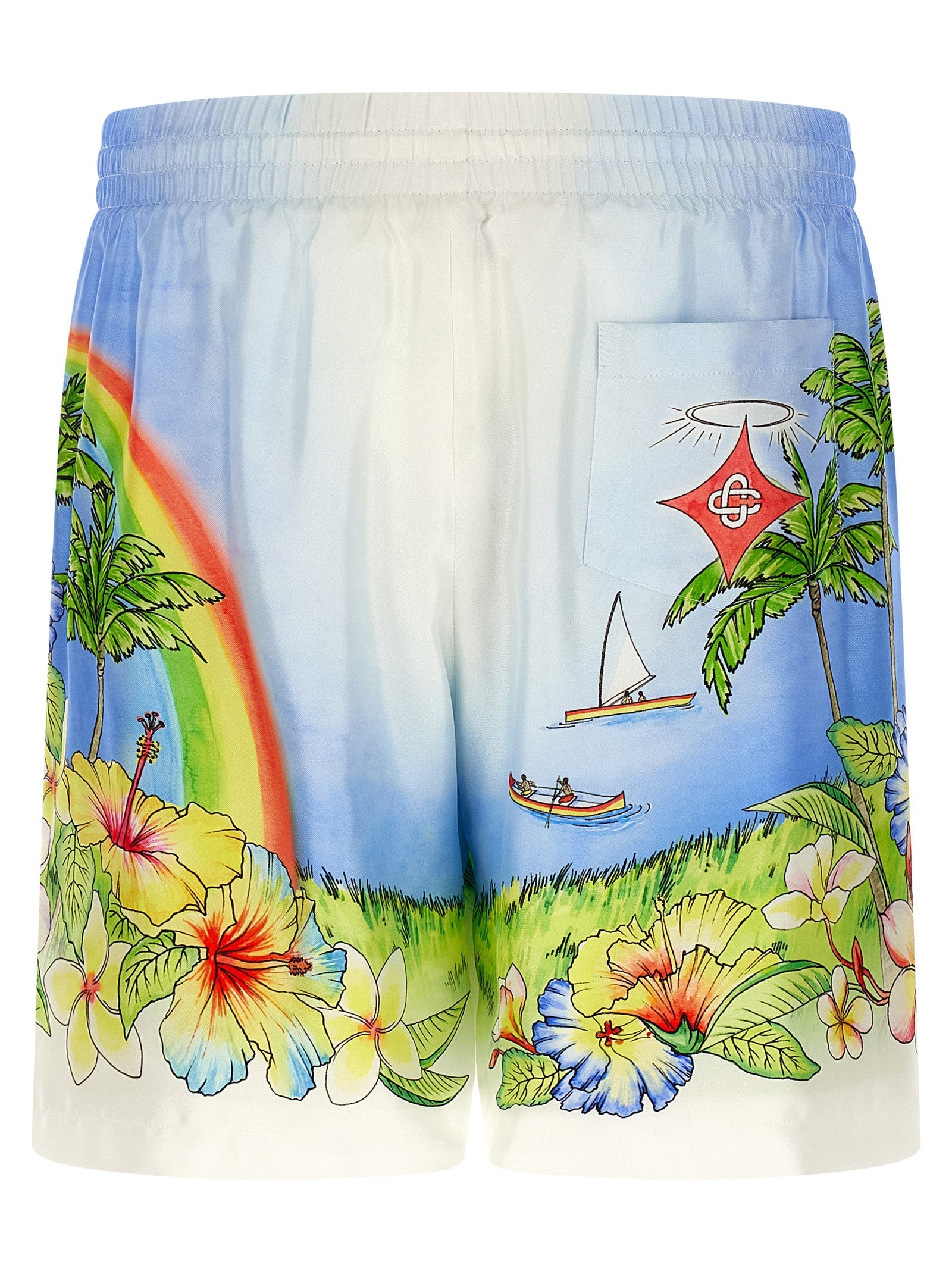 Casablanca Multicolor Silk Bermuda Shorts