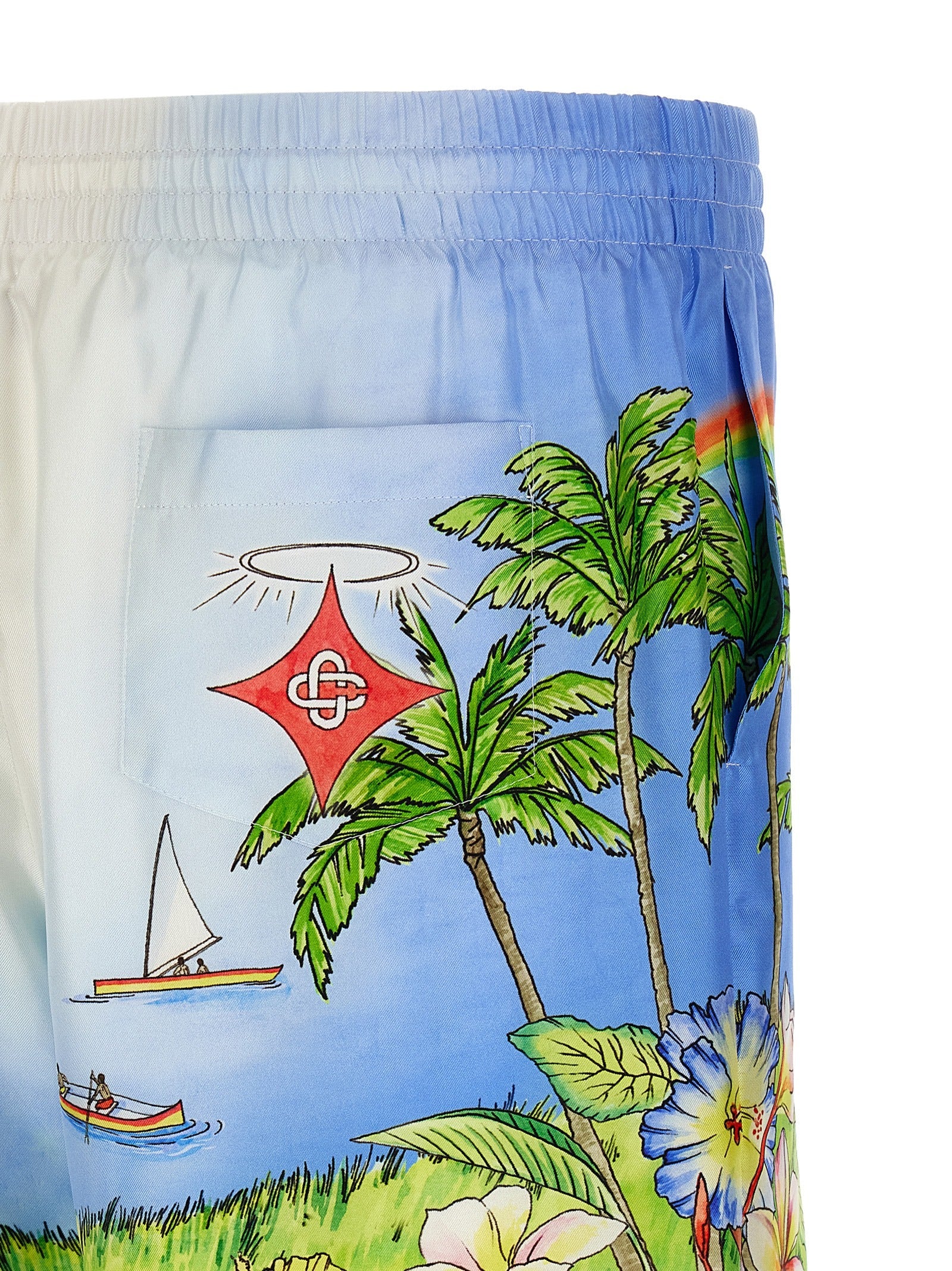 Casablanca Multicolor Silk Bermuda Shorts
