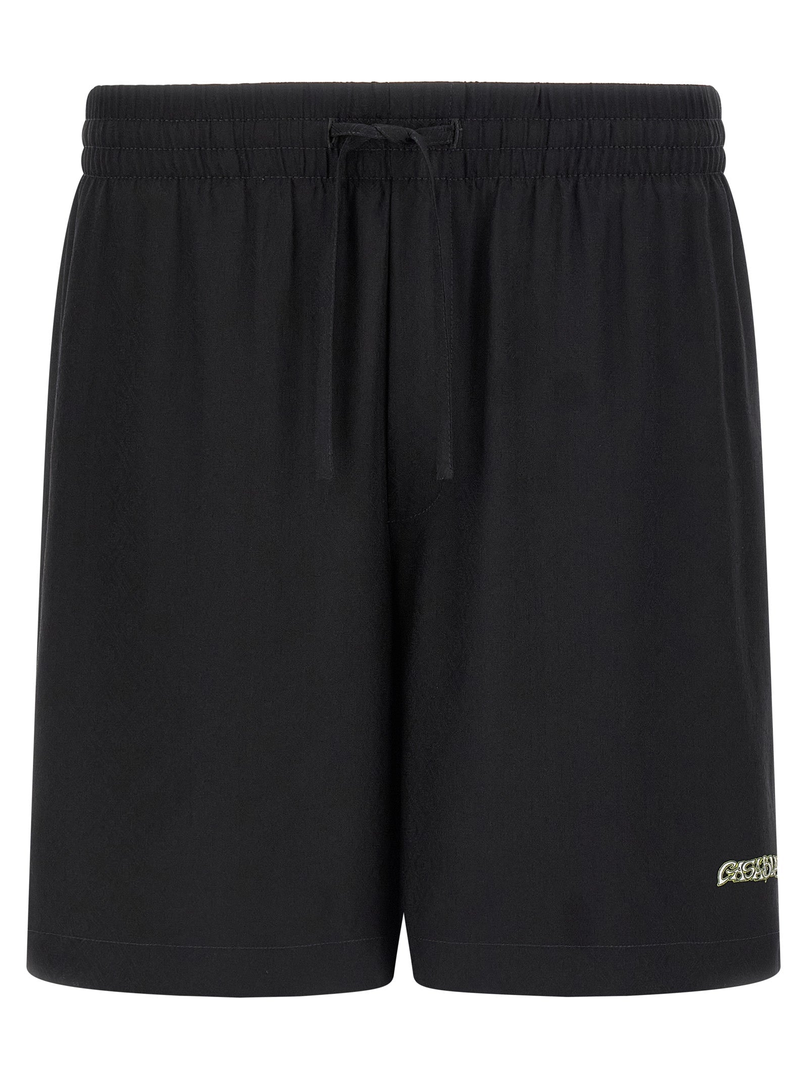 Casablanca Black Silk Bermuda Shorts
