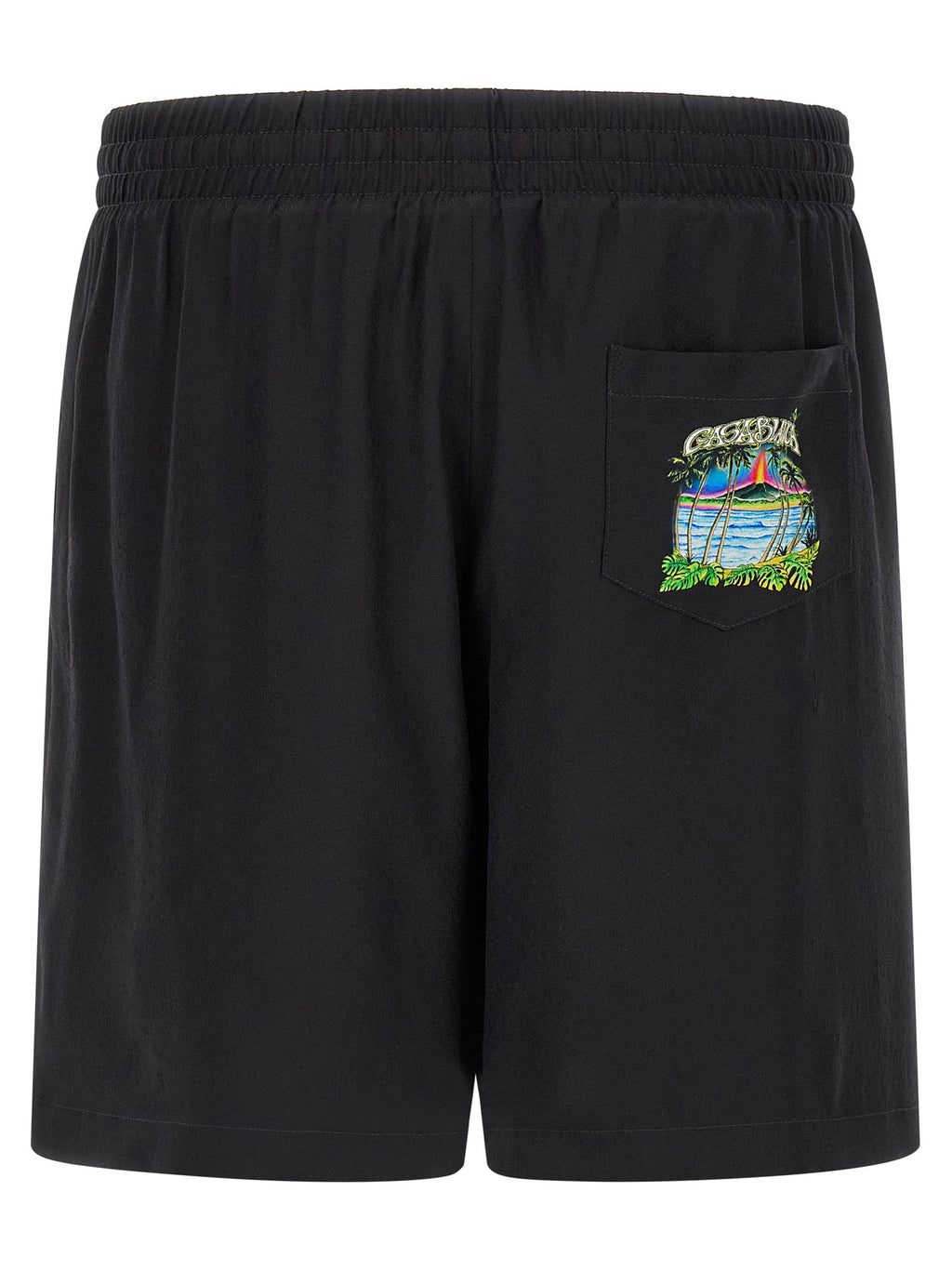 Casablanca Black Silk Bermuda Shorts