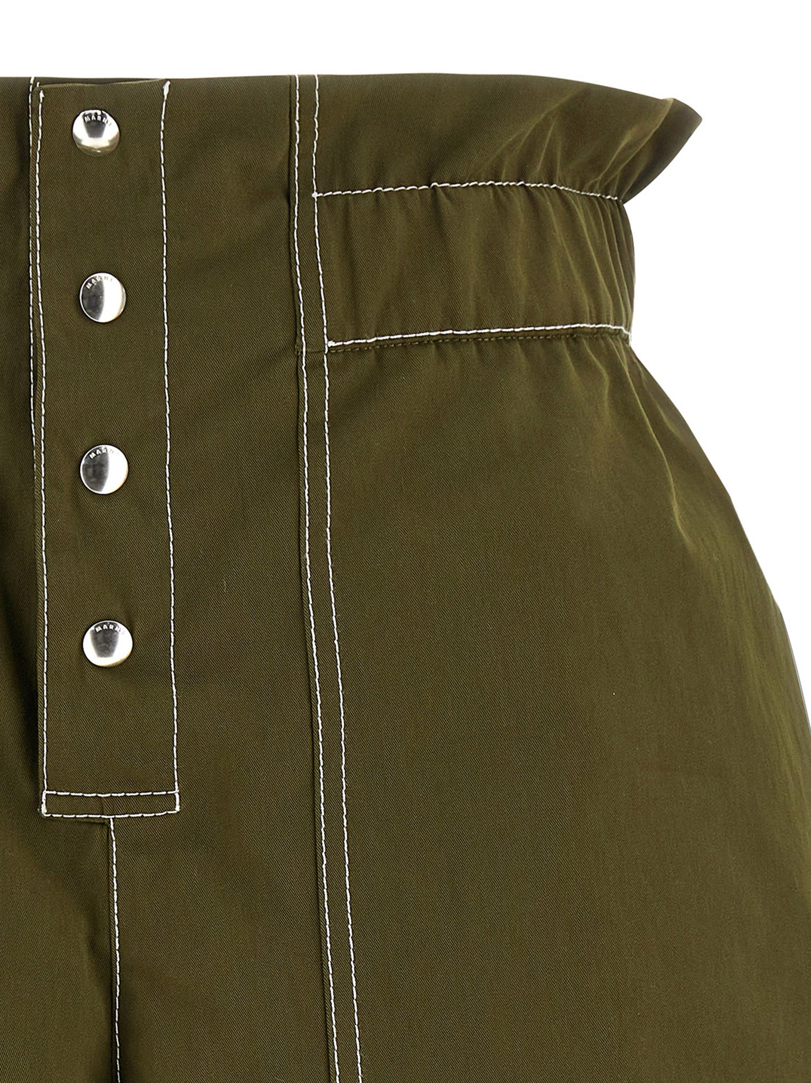 Marni Bicolor Cotton Bermuda Shorts